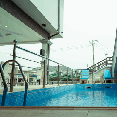 The outdoor pool