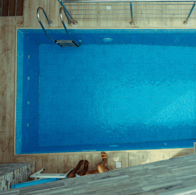 The outdoor pool